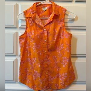 J.Crew XS cotton tank button up